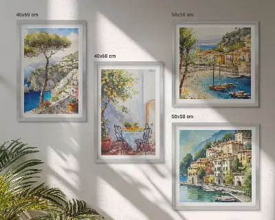 Wanddeko-Set italienische Städte im Aquarell-Stil