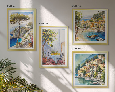 Wanddeko-set Italienische Städte (Aquarell)