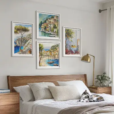 Wanddeko-Set italienische Städte im Aquarell-Stil