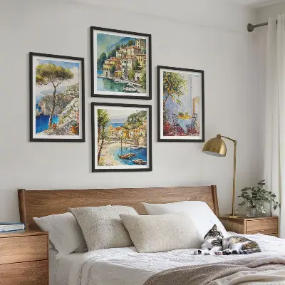 Wanddeko-Set italienische Städte im Aquarell-Stil
