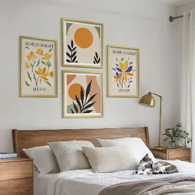 Wanddeko-Set Blumenposter mit Motiven aus Paris und Mailand