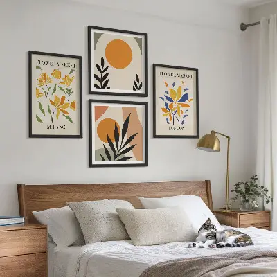 Wanddeko-Set Blumenposter mit Motiven aus Paris und Mailand