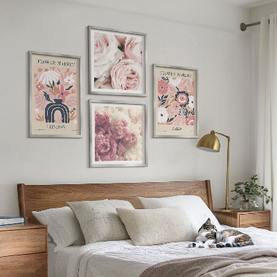 Wanddeko-set Blumenmotive Rosen Paris