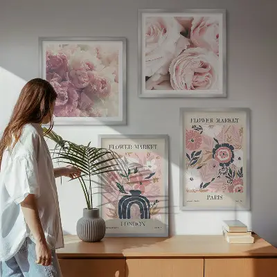 Wanddeko-Set mit Rosen-Motiven aus Paris