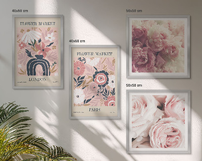 Wanddeko-set Blumenmotive Rosen Paris