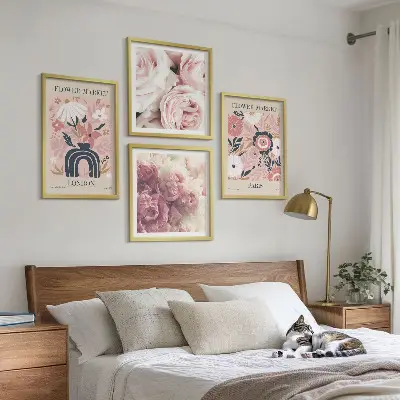 Wanddeko-Set mit Rosen-Motiven aus Paris