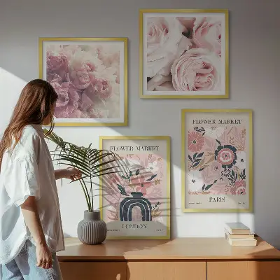 Wanddeko-Set mit Rosen-Motiven aus Paris