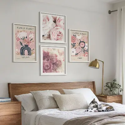 Wanddeko-Set mit Rosen-Motiven aus Paris
