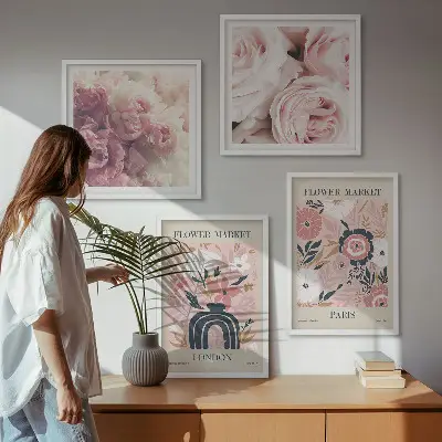 Wanddeko-Set mit Rosen-Motiven aus Paris