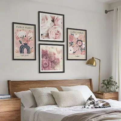 Wanddeko-Set mit Rosen-Motiven aus Paris