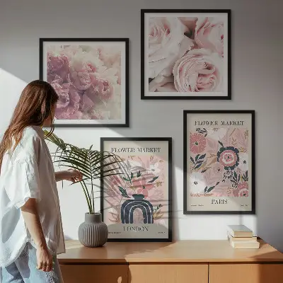 Wanddeko-Set mit Rosen-Motiven aus Paris