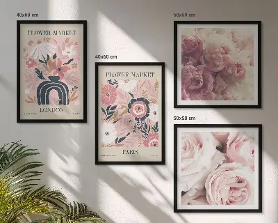 Wanddeko-Set mit Rosen-Motiven aus Paris