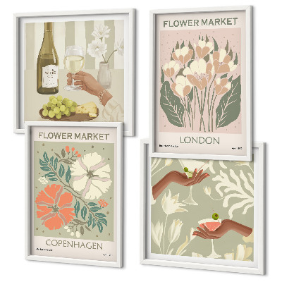 Polyptychon mit rahmen Blumenposter Weinstadt