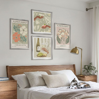 Polyptychon mit rahmen Blumenposter Weinstadt