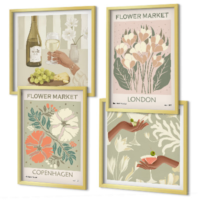Polyptychon mit rahmen Blumenposter Weinstadt