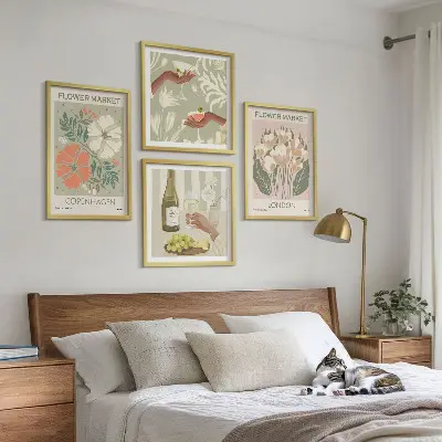 Blumenposter Weinstadt als gerahmtes Polyptychon