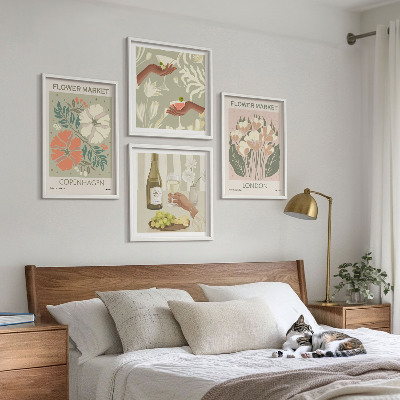Polyptychon mit rahmen Blumenposter Weinstadt
