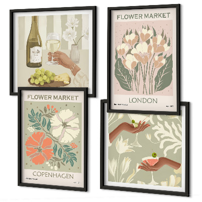 Polyptychon mit rahmen Blumenposter Weinstadt