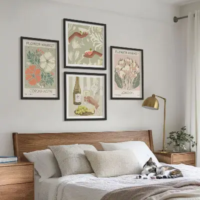Blumenposter Weinstadt als gerahmtes Polyptychon