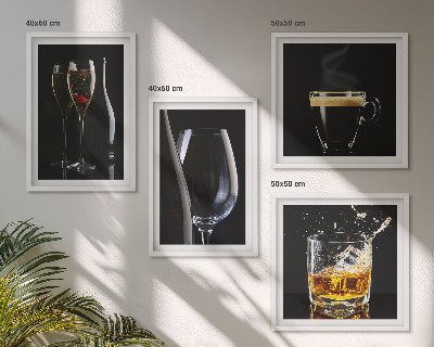 Wanddeko-set Whisky, Wein, Champagner, Kaffee, Alkohol