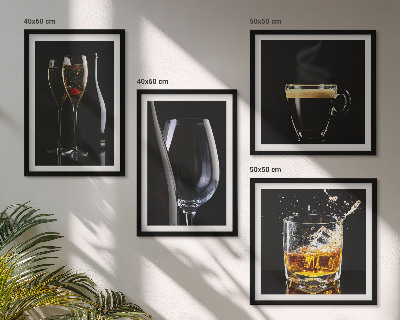 Wanddeko-set Whisky, Wein, Champagner, Kaffee, Alkohol