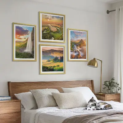 Italienische Sonnenuntergänge als gerahmtes Polyptychon