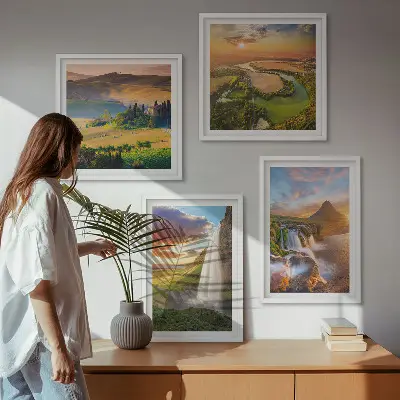 Italienische Sonnenuntergänge als gerahmtes Polyptychon