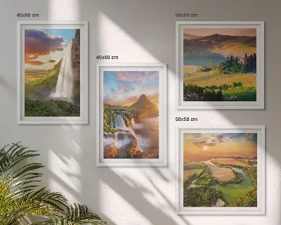 Italienische Sonnenuntergänge als gerahmtes Polyptychon