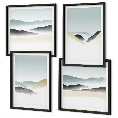 Polyptychon mit rahmen Berge minimalistische Pastellfarben
