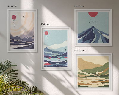 Wanddeko-set Abstrakte Berglandschaften