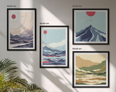 Wanddeko-set Abstrakte Berglandschaften