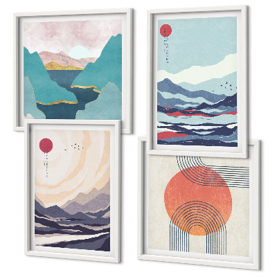 Wanddeko-set Japanische Berglandschaften