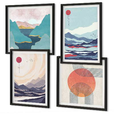 Wanddeko-set Japanische Berglandschaften