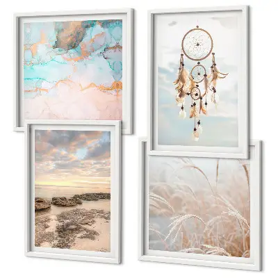 Wanddeko-Set mit Wolkenmeer, Traumfänger und Gras