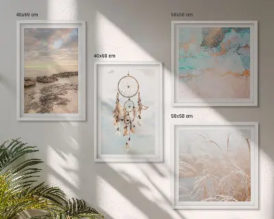 Wanddeko-Set mit Wolkenmeer, Traumfänger und Gras