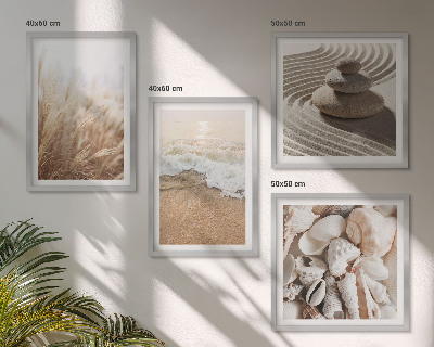 Polyptychon mit rahmen Strandmotive, Muscheln, Wellen