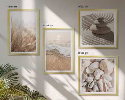 Polyptychon mit rahmen Strandmotive, Muscheln, Wellen