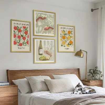 Wanddeko-Set Motiv Blumenwein Mailand und Paris