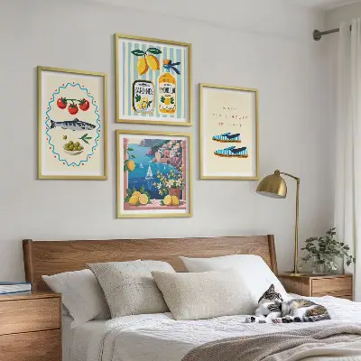 Wanddeko-Set italienische Aromen in farbenfrohen Bildern