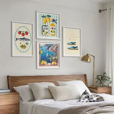 Wanddeko-Set italienische Aromen in farbenfrohen Bildern