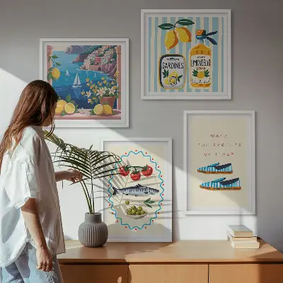 Wanddeko-Set italienische Aromen in farbenfrohen Bildern
