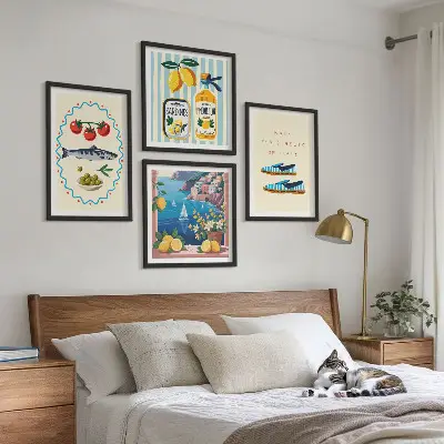 Wanddeko-Set italienische Aromen in farbenfrohen Bildern