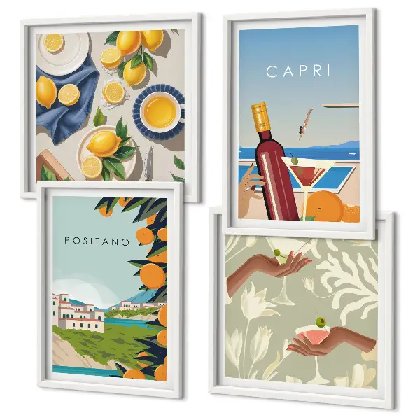 Wanddeko-Set italienische Zitronen aus Capri