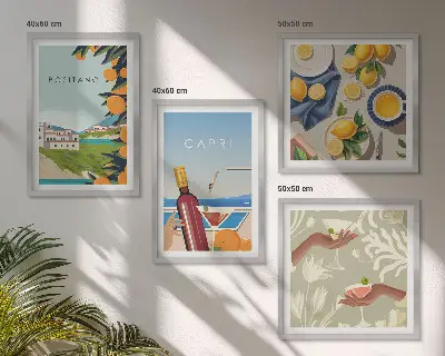 Wanddeko-Set italienische Zitronen aus Capri