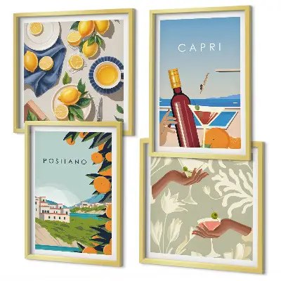 Wanddeko-Set italienische Zitronen aus Capri