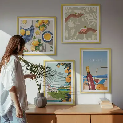 Wanddeko-Set italienische Zitronen aus Capri