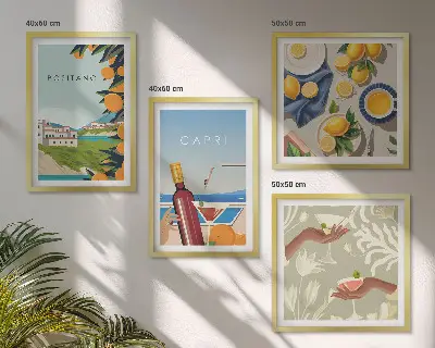 Wanddeko-Set italienische Zitronen aus Capri