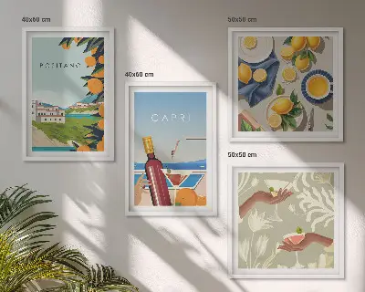Wanddeko-Set italienische Zitronen aus Capri