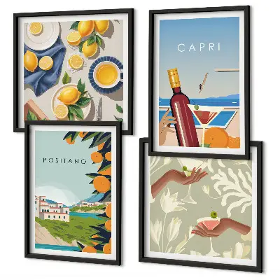Wanddeko-Set italienische Zitronen aus Capri