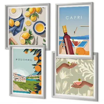 Wanddeko-Set italienische Zitronen aus Capri